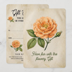 Tarjeta Estilo vintage con flores coloridas 1 + tu texto