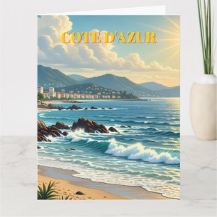 Tarjeta Estilo vintage Cote D'Azur Viajes Franceses