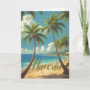 Tarjeta Estilo Vintage De Viaje Hawaiano Aloha De Hawaii