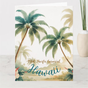 Tarjeta Estilo vintage hawaiano viaje Honolulu