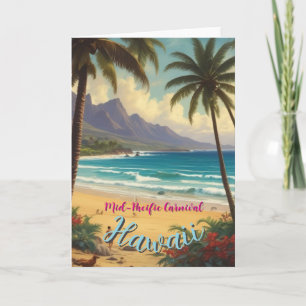 Tarjeta Estilo vintage hawaiano viaje Honolulu medio Pacíf
