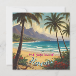 Tarjeta Estilo Vintage Hawaiano Viaje Honolulu Medio Pacíf