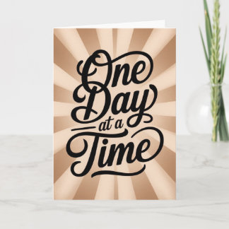 Tarjeta Estilo Vintage "Un Día a la Vez" Recuperación