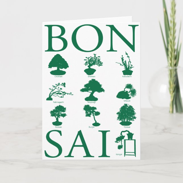 Tarjeta Estilos básicos del árbol Bonsai (Anverso)