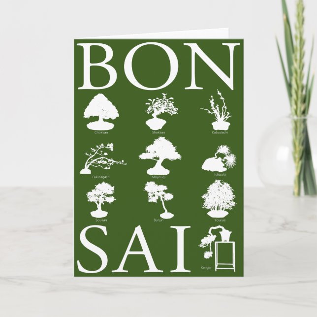 Tarjeta Estilos básicos del árbol Bonsai (Anverso)