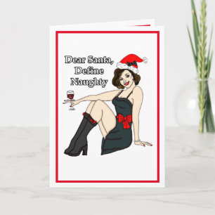 Tarjeta Estimado Santa, Define Naughty   Humor de Navidade