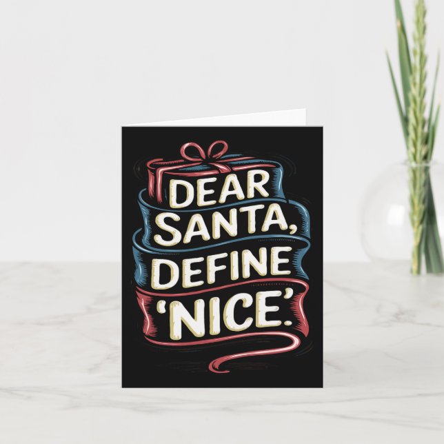 Tarjeta Estimados Navidades de Santa Define Nice (Anverso)