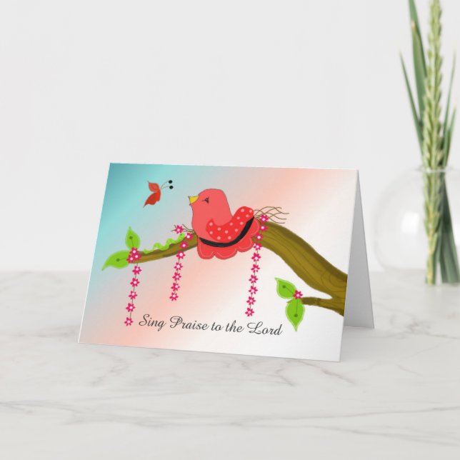 Tarjeta Estímulo de Pájaro Cantando (Anverso)