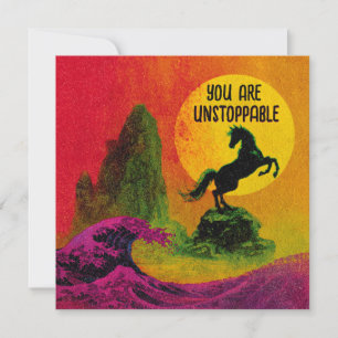 Tarjeta Estímulo de puesta de sol de caballo salvaje
