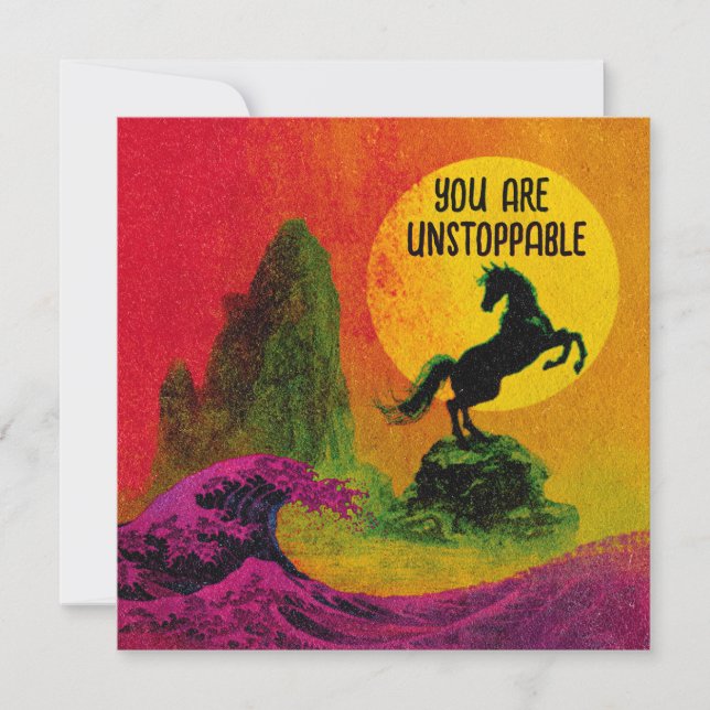 Tarjeta Estímulo de puesta de sol de caballo salvaje (Anverso)