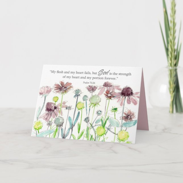 Tarjeta Estímulo Dios Te Ama Escritura Salmo Flor (Anverso)