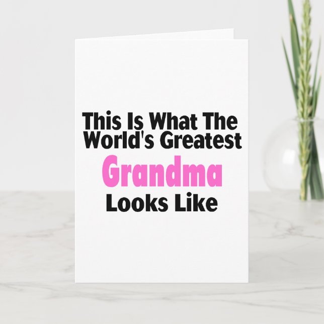 Tarjeta Esto es lo que mira la abuela más grande del mundo (Anverso)