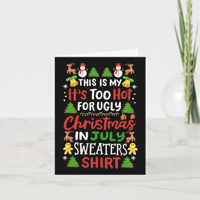 Tarjeta Esto es mi calor para Navidades feos suéter (Anverso)