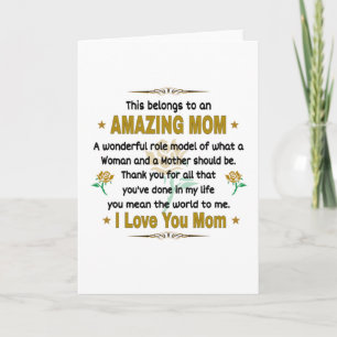 Tarjeta Esto Pertenece A Una Mamá Increíble. Madre