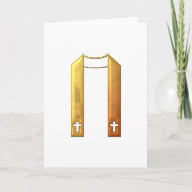 Tarjeta Estola litúrgica "tridimensional" de oro (Anverso)