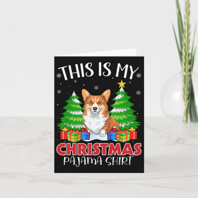 Tarjeta Estos Son Mis Navidades Pajama Corgi Perro Xmas Pj (Anverso)