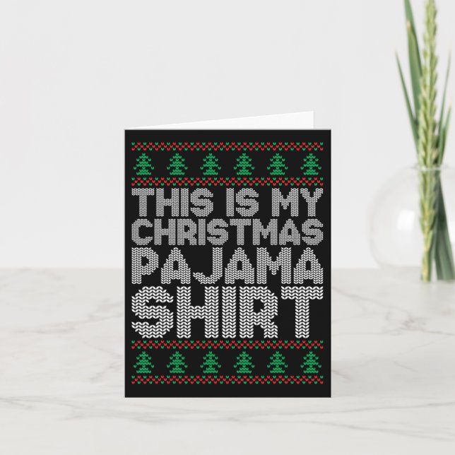 Tarjeta Estos Son Mis Navidades Pajama Funny Xmas Pjs Homb (Anverso)