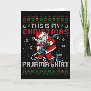 Tarjeta Estos son mis Navidades Pajama Guitar Navidades fe