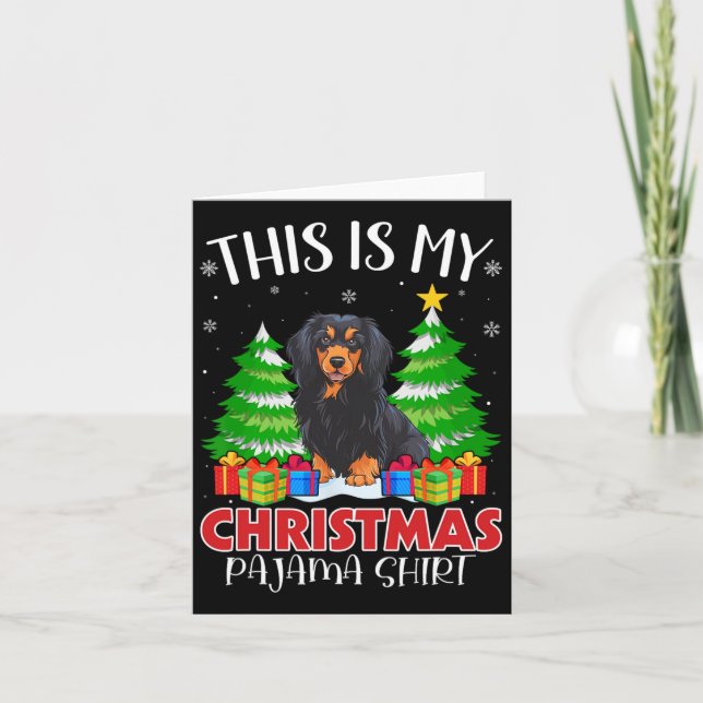 Tarjeta Estos son mis Navidades Pajama Havanese Dog Xmas P (Anverso)
