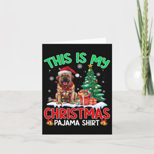 Tarjeta Estos son mis Navidades Pajama Mastiff Perros Aman (Anverso)