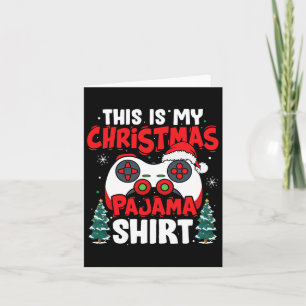 Tarjeta Estos son mis Navidades Pajama Video Game Gamer Bo
