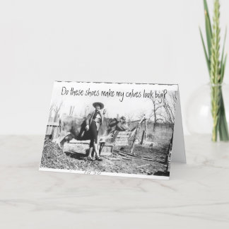 Tarjeta ¿Estos zapatos hacen mis becerros mirada grande?