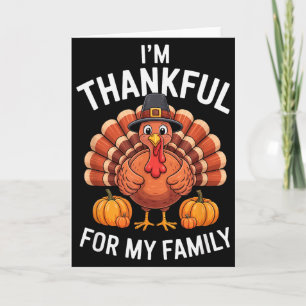 Tarjeta Estoy Agradecido Por Mi Familia Pavo Lindo Día de