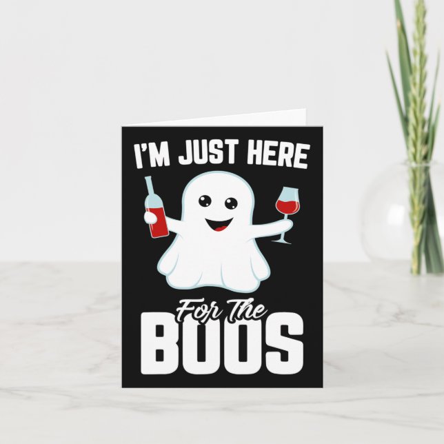 Tarjeta Estoy aquí por la divertida Halloween de Boos Wine (Anverso)