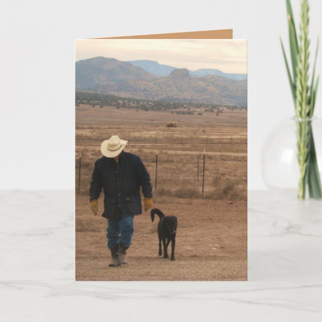 Tarjeta Estoy aquí por ti Black Lab y Cowboy Card - Occide (Anverso)