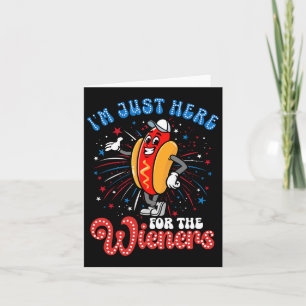 Tarjeta Estoy Aquí Solo Por El Hot Dog De Fuegos Artificia