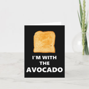 Tarjeta Estoy con el disfraz de aguacate de Halloween