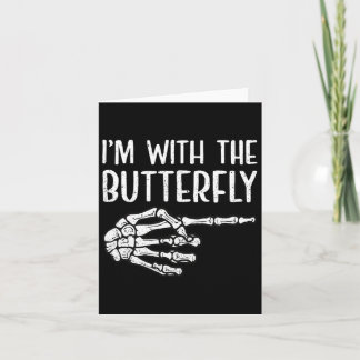 Tarjeta Estoy Con La Mano De Esqueleto De Mariposa Diverti