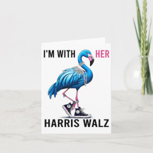 Tarjeta Estoy con su Harris W Flamingo Vote Blue