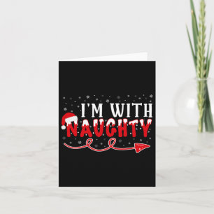 Tarjeta Estoy con trajes de pareja de Navidades malcriados