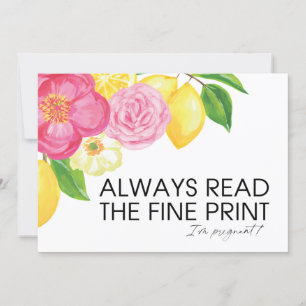 Tarjeta Estoy embarazada revelando que estamos teniendo un