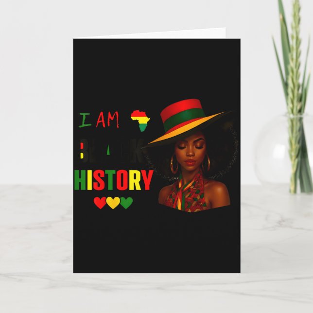 Tarjeta Estoy en el Mes de la Historia Negra Mujeres Afroa (Anverso)