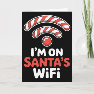 Tarjeta Estoy en el wifi de Santa Navidad Festejo Navideño