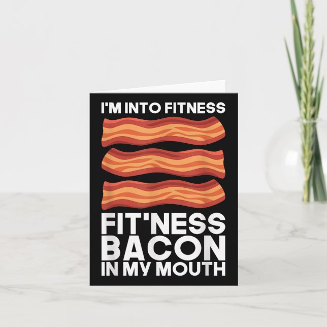 Tarjeta Estoy En Fitness Bacon En Mi Boca Camiseta Bbq Car (Anverso)