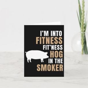Tarjeta Estoy en Fitness Hog Bbq Smoker Roaster Funny Pig