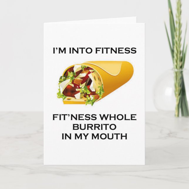 Tarjeta Estoy en un burrito de fitness (Anverso)