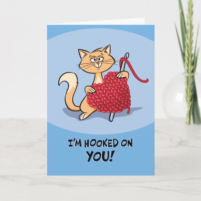 Tarjeta Estoy enganchado a ti, San Valentín (Anverso)