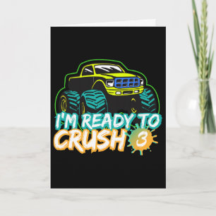 Tarjeta Estoy listo para aplastar 3 Camiseta de camión mon