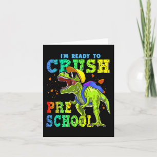 Tarjeta Estoy listo para aplastar a los dinosaurios preesc