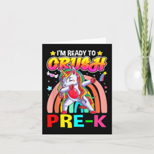 Tarjeta Estoy listo para aplastar a Pre K Dab Unicorn de v