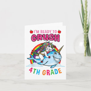 Tarjeta Estoy Listo Para Aplastar A Unicornio De 4º Grado 