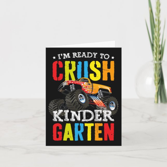 Tarjeta Estoy Listo Para Aplastar El Monstruo De Jardín De (Anverso)