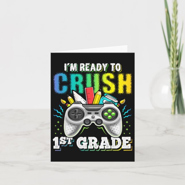 Tarjeta Estoy listo para aplastar el video de primer grado (Anverso)