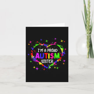 Tarjeta Estoy orgullosa de ser hermana del autismo Chicas
