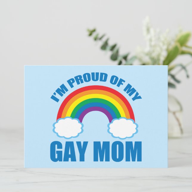 Tarjeta Estoy Orgulloso de Mi Mamá Gay Hijo Orgulloso Hija (Anverso de pie)