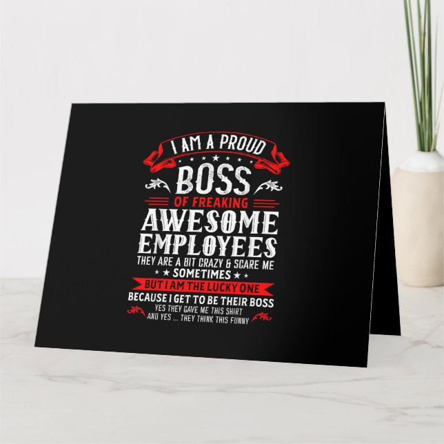 Tarjeta Estoy Orgulloso Jefe De Fu, Impresionantes Emplead (Anverso)